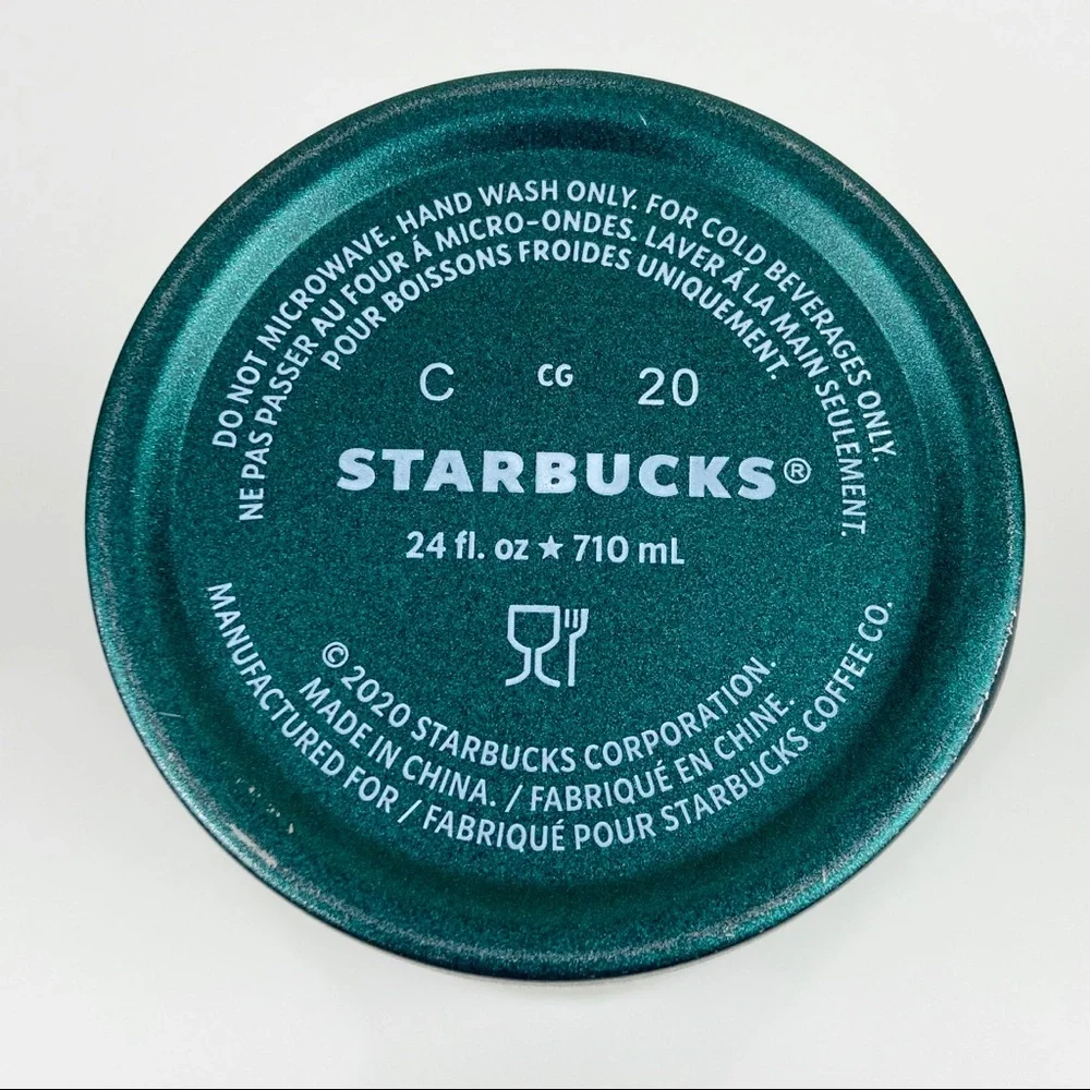 Starbucks Stainless Steel Blue Green 24oz Tumbler Venti 2020 Siren Logo
